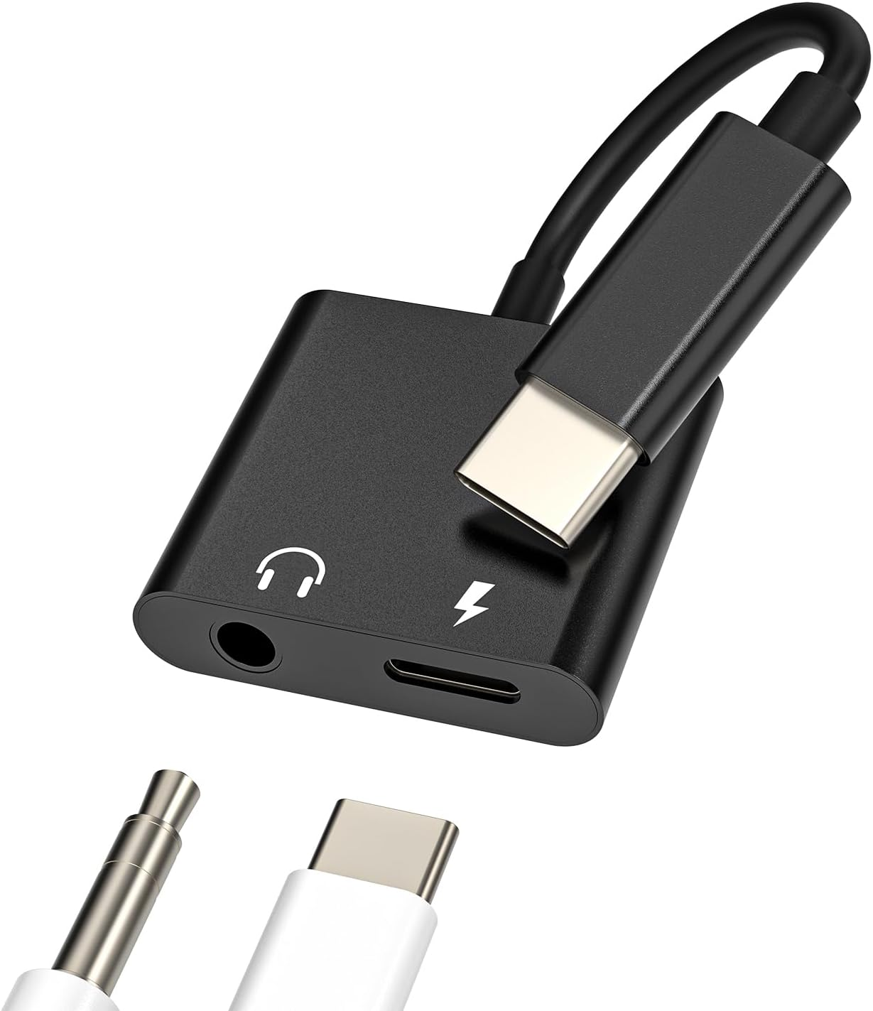 USB-C to 3.5Mm Headphone Dongle(2In1) DAC Type C AUX Jack Splitter Audio Charger Adapter Accessories Cord for Compatible for Samsung Galaxy S22 S23 Ultra LG Pixel Ipad Pro Air4 Cjj-Tp-Jsxhz-3.5+Tp image number 1