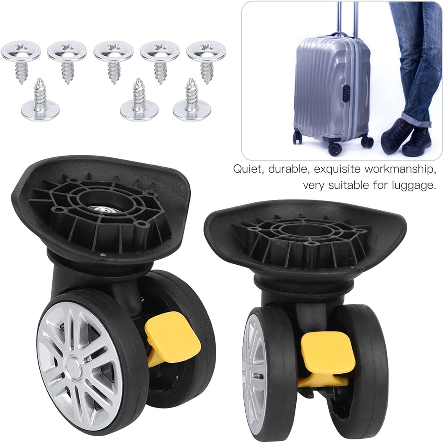 ANKROYU Outdoor Mute Brake Wheel, Draw Bar Box Wheel, Replacement Luggage Cases Wheel, Niversal Outdoor Suitcase Wheel, Luggage Replacement Wheel for Outdoor Travel image number 2