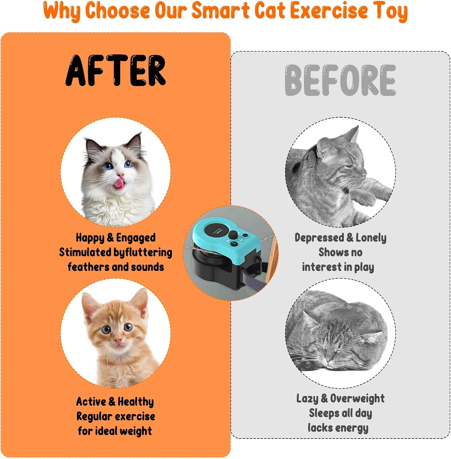 Homegroove Interactive Cat Toys for Indoor Cats, Auto/Remote Control DIY Cat Mouse Hunting Treadmill, Adjustable Speed Cat Chase Toy for Fitness, Playtime & Energy Release (Blue) image number 3