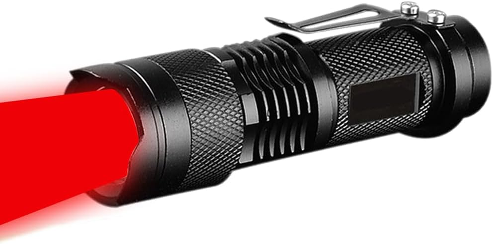 Red Light Flashlight, 3 Modes Bright Powerful Red LED Flashlight, Red Flashlight, Zoomable, Portable Waterproof LED Flashlight for Astronomy, Aviation, Night Observation and Outdoor image number 3