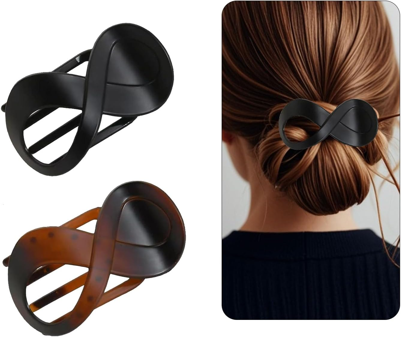 Pack of 2 French Hair Clips, Matte Hair Clip, Medium Size, Elegant Hair Accessories for Women, Hair Styling image number 2