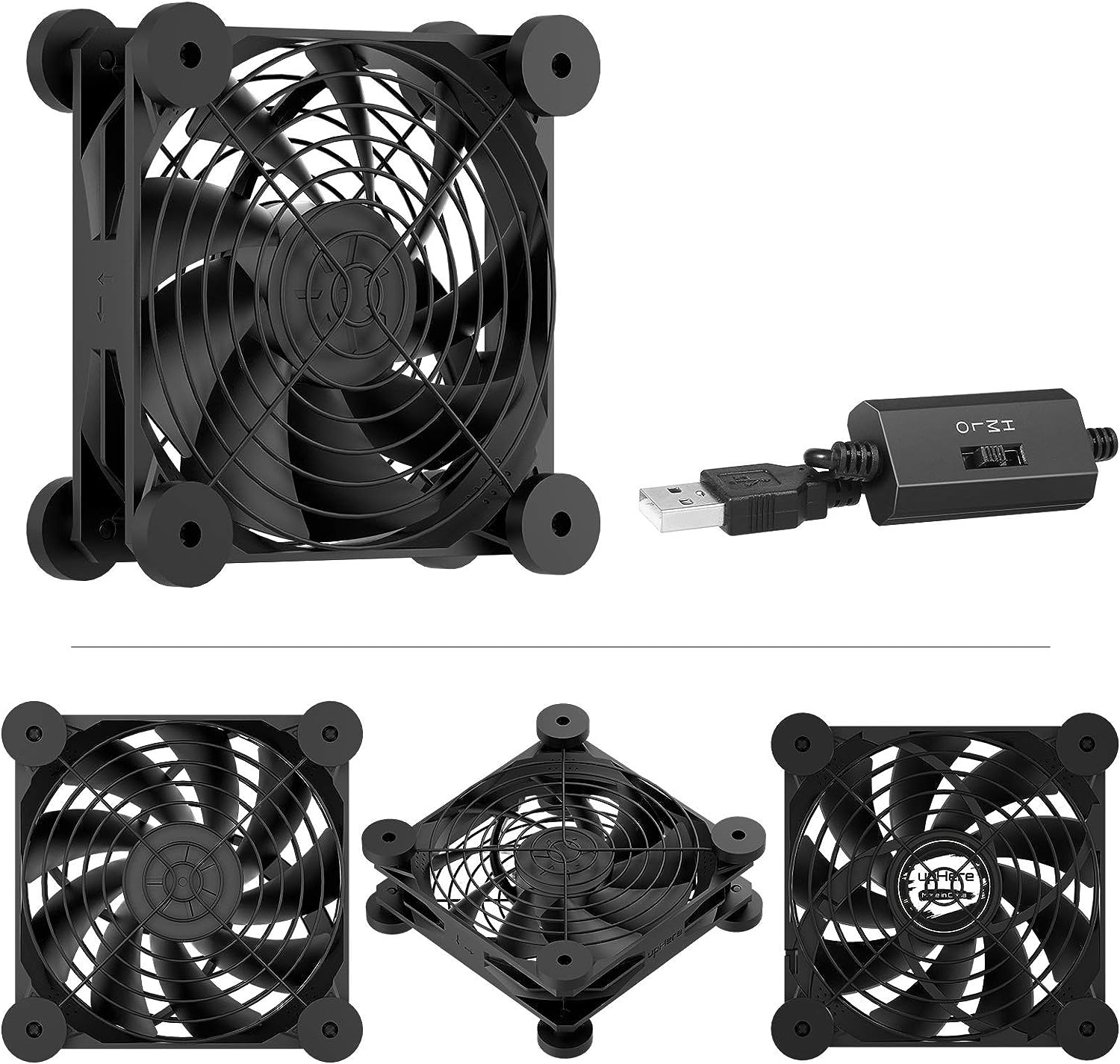 Uphere 120Mm Quiet USB Powered Fans 5V Computer Cooling Fan with 3-Speed Control,Compatible for Pc/Xbox/Tv Box,Etc, N12U04