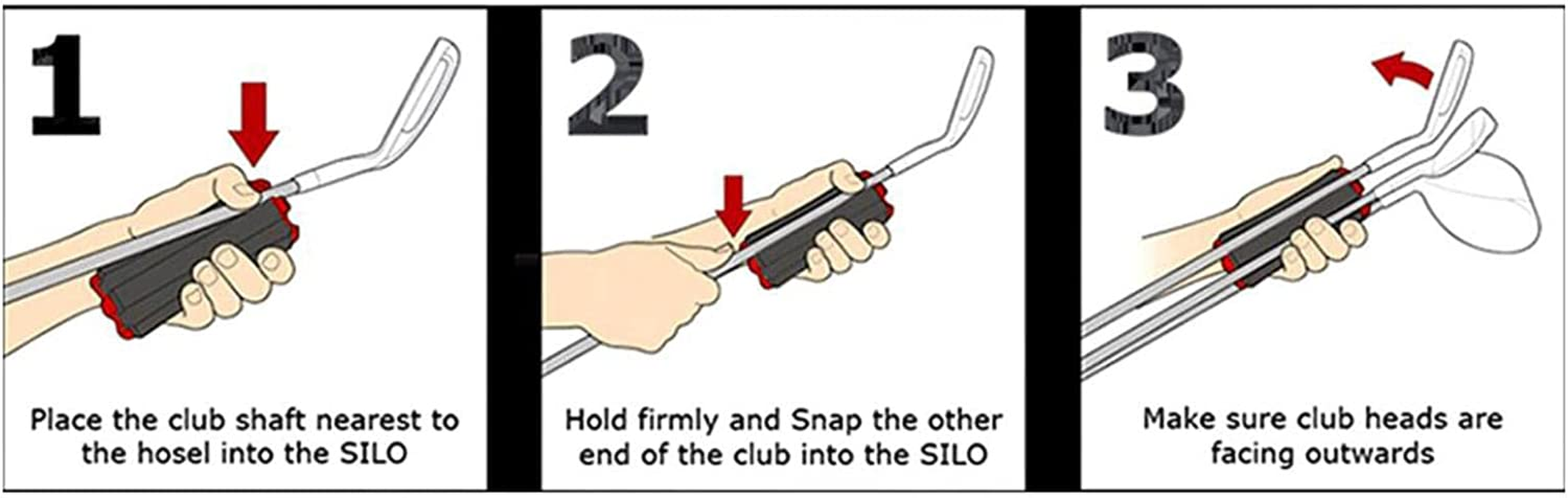 Aternee Golf Club Retainer Fixed Support Fixed Clip Holder Holds up to 6 Clubs, Golf Club Divider for Carrying - Blue+White image number 5