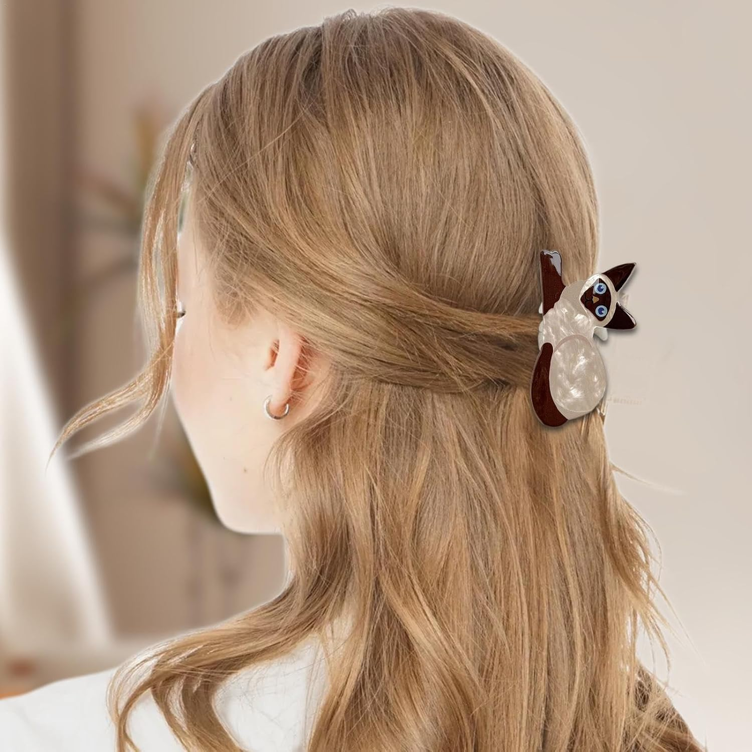 Cute Cat Hair Clip - Cat Hair Jaw Clamp | Adorable Cat Claw Clip | Non Slip Cat Hair Claw Clips | Small Pet Hair Clip | Hair Claw Barrette | Kitten Claw Clip for Short and Long Hair