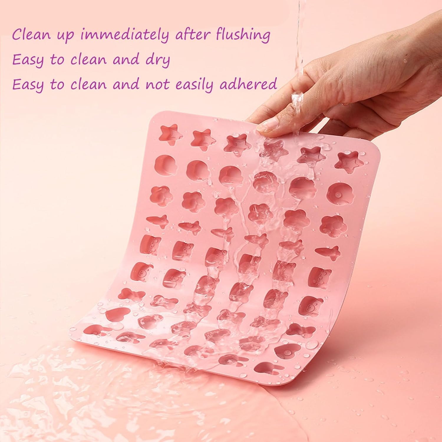 3 Pack Candy Molds Silicone,Fruit Snack Molds,Cute Object and Marine Animals,Non-Stick Silicone Candy Molds Reusable Nonstick Chocolate Molds with 2 Droppers image number 5