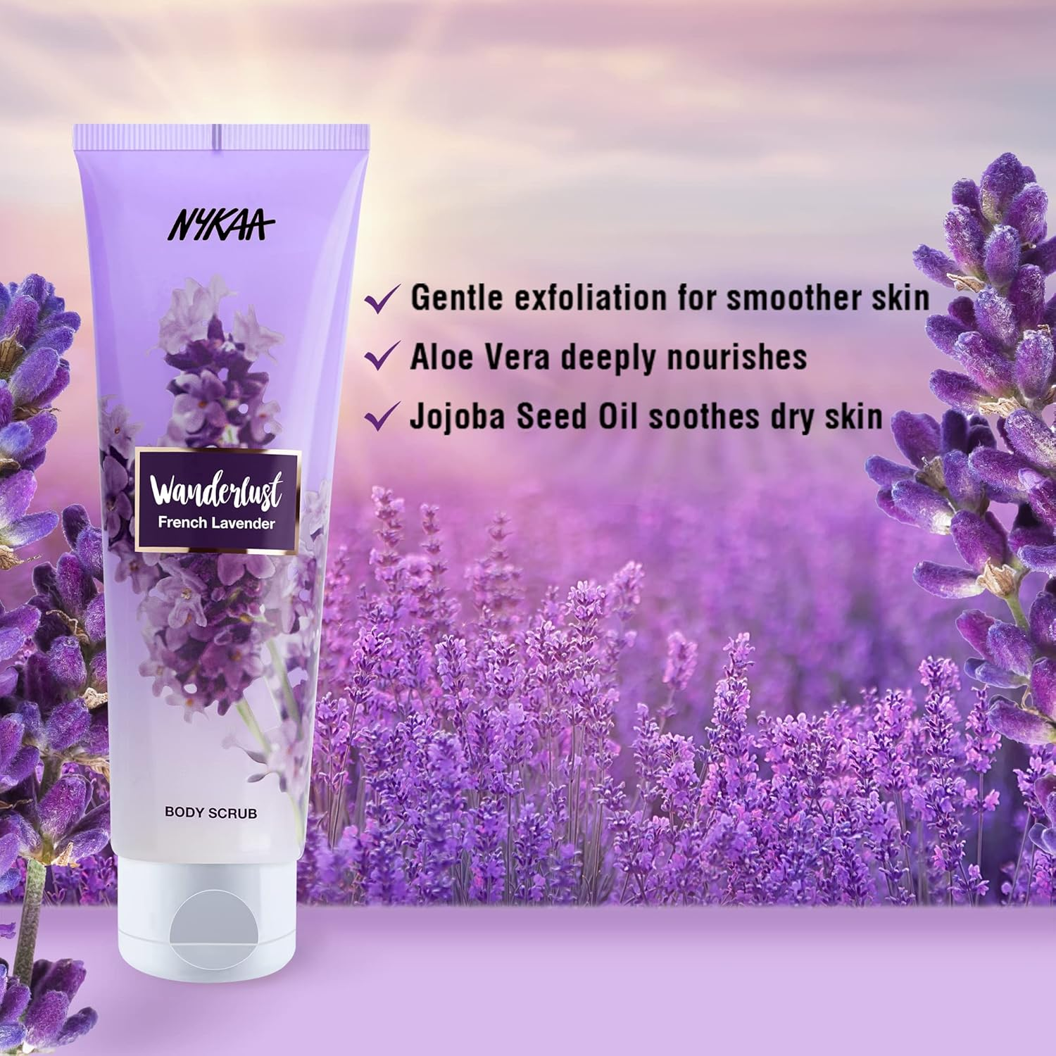 Wanderlust Body Scrub - French Lavender by Nykaa Naturals for Women - 4.93 Oz Scrub image number 5