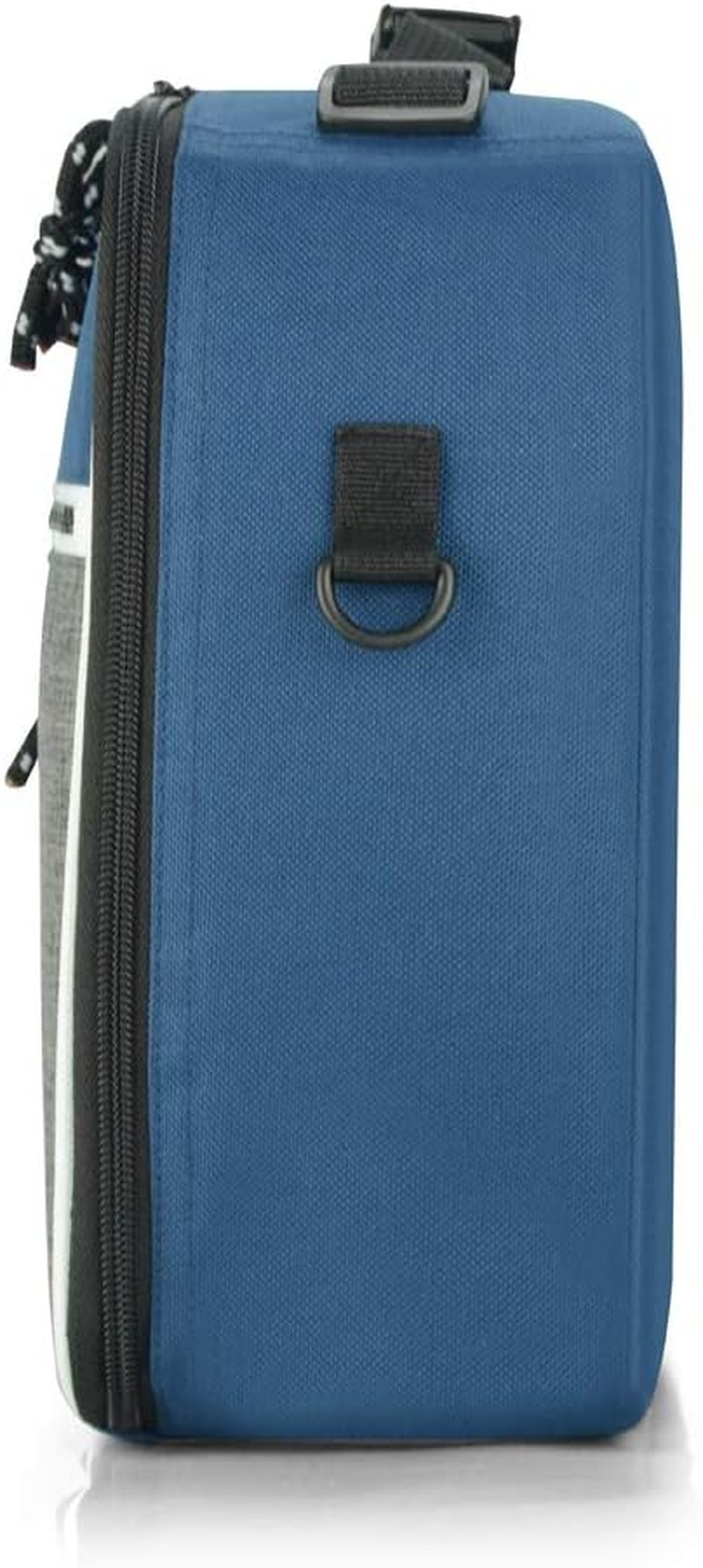 EAGLEMATE Insulated Lunch Bag &ndash; Portable Lunch Tote with Clip-On Buckle, Leakproof Interior, Front Pocket & Side Mesh &ndash; 7.5L Small Lunch Box for Work, School-Bpa Free (Navy Blue/Gray) - Blk/Gray image number 2