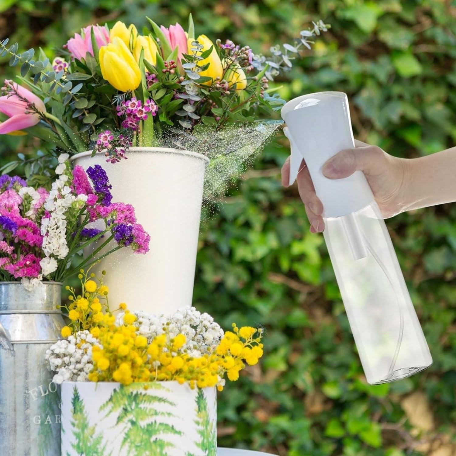 Poemtian Spray Bottle, Fine Mist Spray Bottle, Plant Spritzer Mister, Barber Stylist Sprayers Continuous Spray Bottle 10Oz image number 5