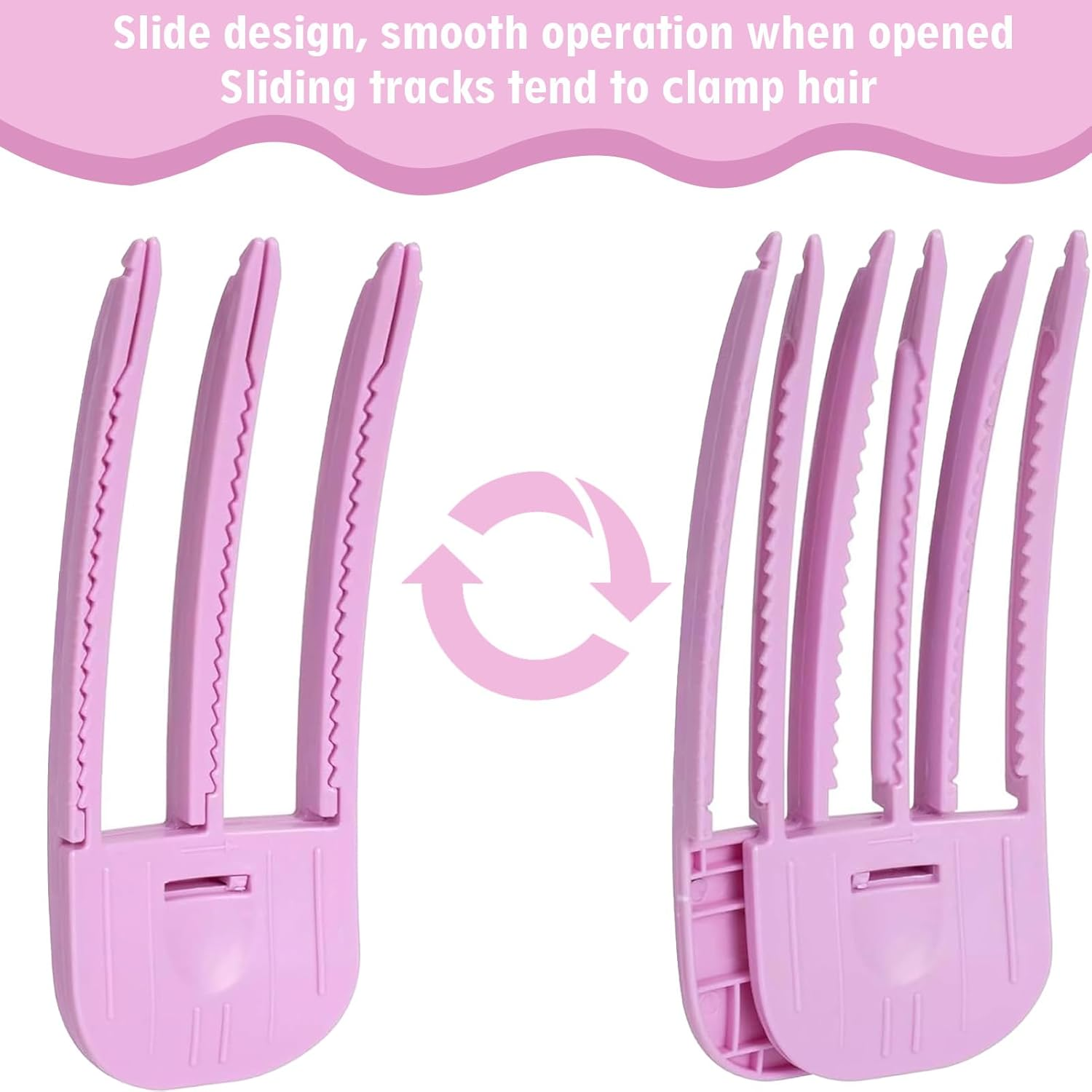 Ceeyoll Fluffy Hair Clip, Hair Clip, Root Lifting Clip, Fluffy Hairline Clip, Suitable for Hairstyles That Require a Fluffy Fringe and a High Crown (Pink, Pack of 4) image number 1