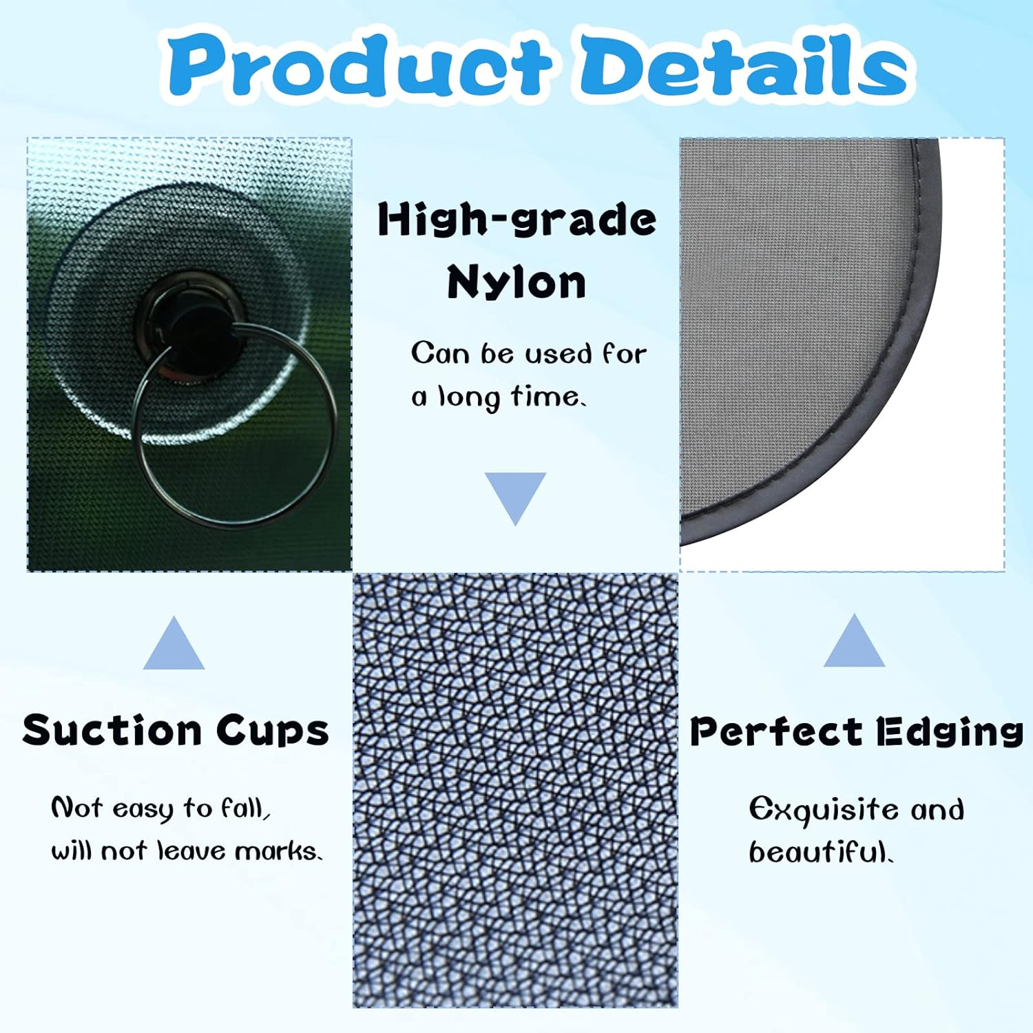 Car Sun Shade for Baby, 2 Pack Car Window Sun Shade Cover with 4 Suction Cups, Universal Baby Window Shade UV Protection Sun Visor for Cars (30 * 50Cm) image number 3