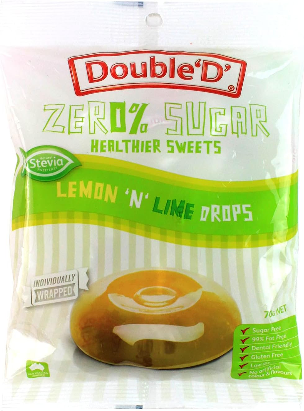 Double D Sugar Free Lemon and Lime Drops 70 G (Pack of 2) image number 1