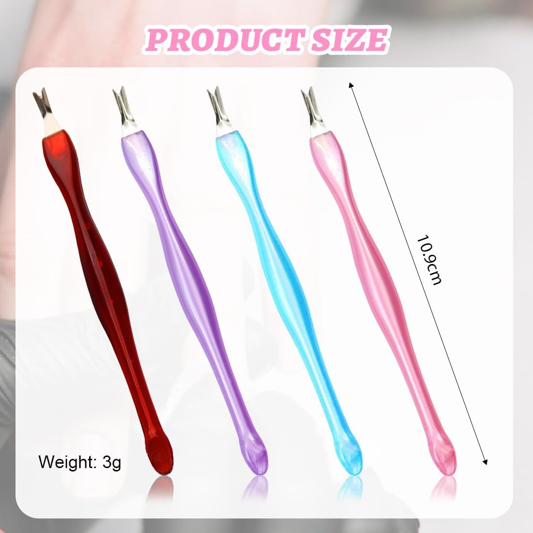 JYNXOR Cuticle Remover, Cuticle Trimmer, Cuticle Pusher, Cuticle Pusher Cutter, for Fingers and Toenail Care Pack of 4 image number 1