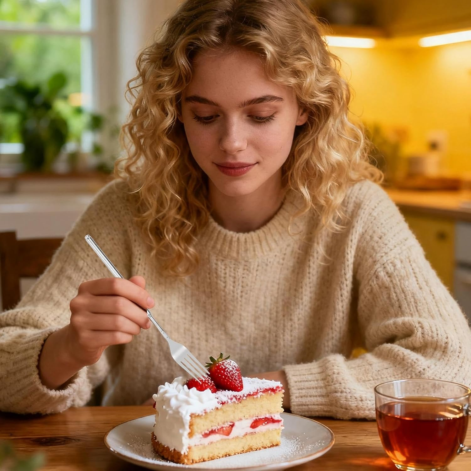 Extended Fork - Stainless Steel Non-Slip Long Handle,Extension Fork Camping Kitchen Supplies | for Office School BBQ Camping Travel Grilling Outdoor Fishing Hiking Dinner Lunch image number 1