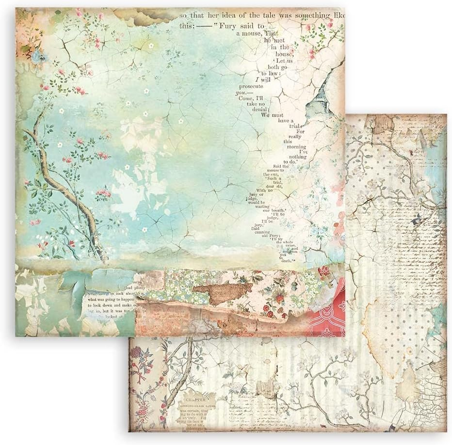 Stamperia Backgrounds Double-Sided Paper Pad 8"X8" 10/Pkg-Alice through the Looking Glass -SBBS46 image number 6