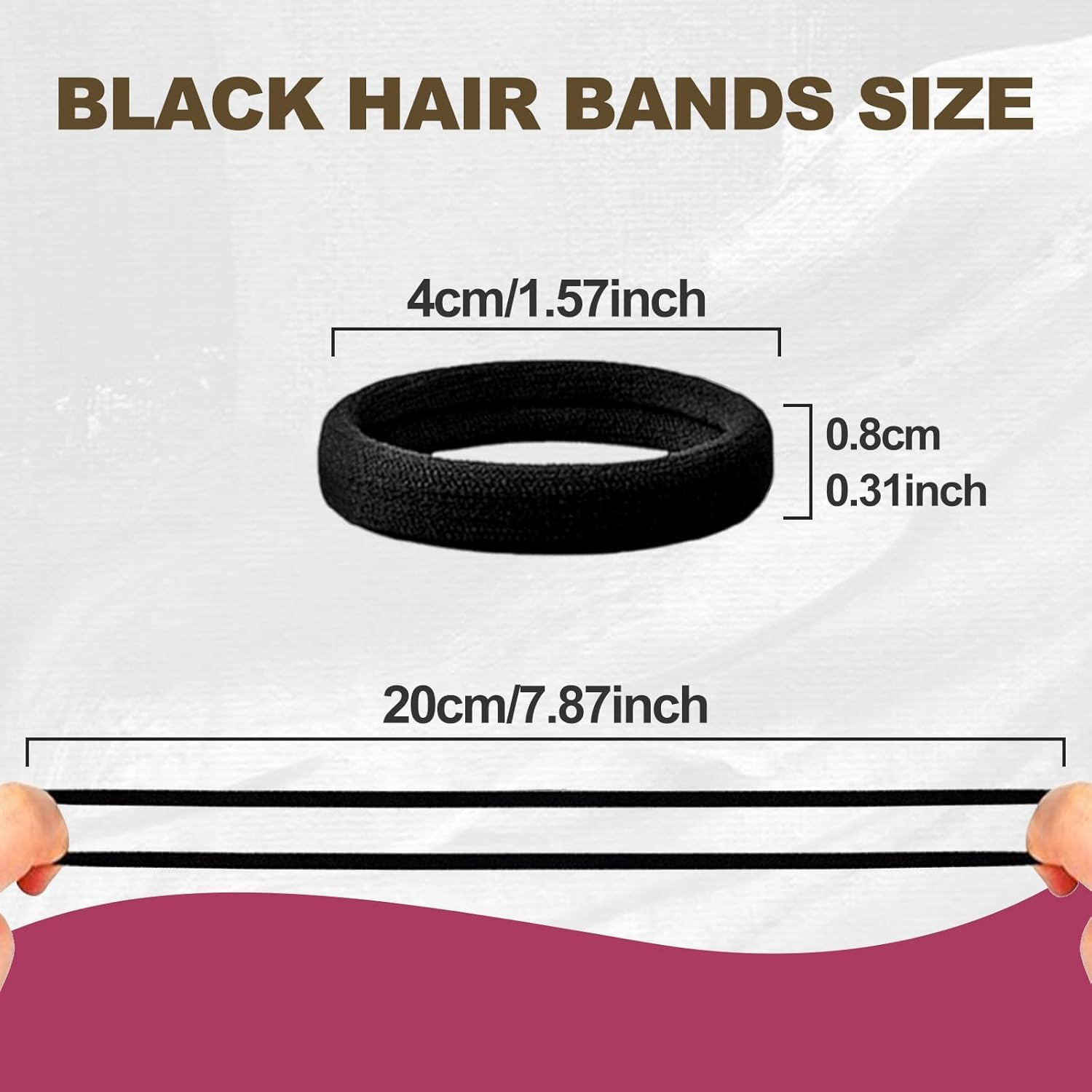 Hanyousheng Pack of 50 Hair Bobbles, 8 Mm Hair Scrunchies, Ladies, Hair Bobbles, Black, Hair Scrunchies, Men, Soft Braid Elastic, for Girls Men Women, Black image number 4