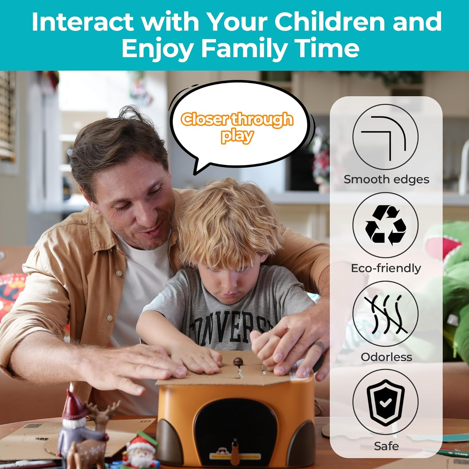 BEAVERBOT Cardboard Cutter for Kids, Safe DIY Cardboard Construction Tool Kit, Educational Craft Toy for 3+ Boys and Girls, Perfect for Creativity Projects 3D Models