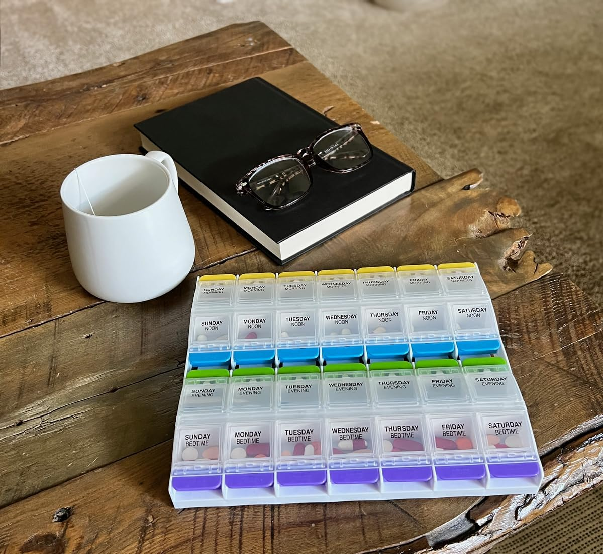 Ezy Dose Weekly 4X/Day Push Button Medtime Planner Pill Reminder (2XL) image number 4