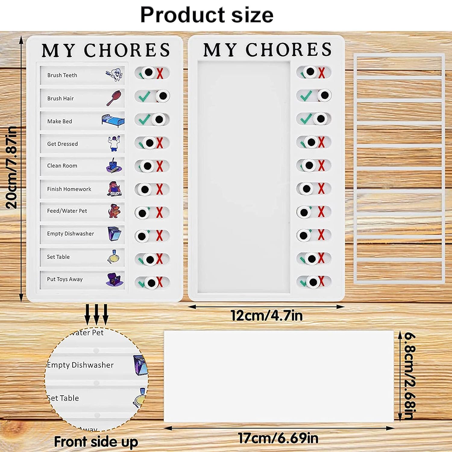 2 Pack Kids Chore Chart, Chore Chart Memo Boards PVC Material for Family for Office My Chores image number 4