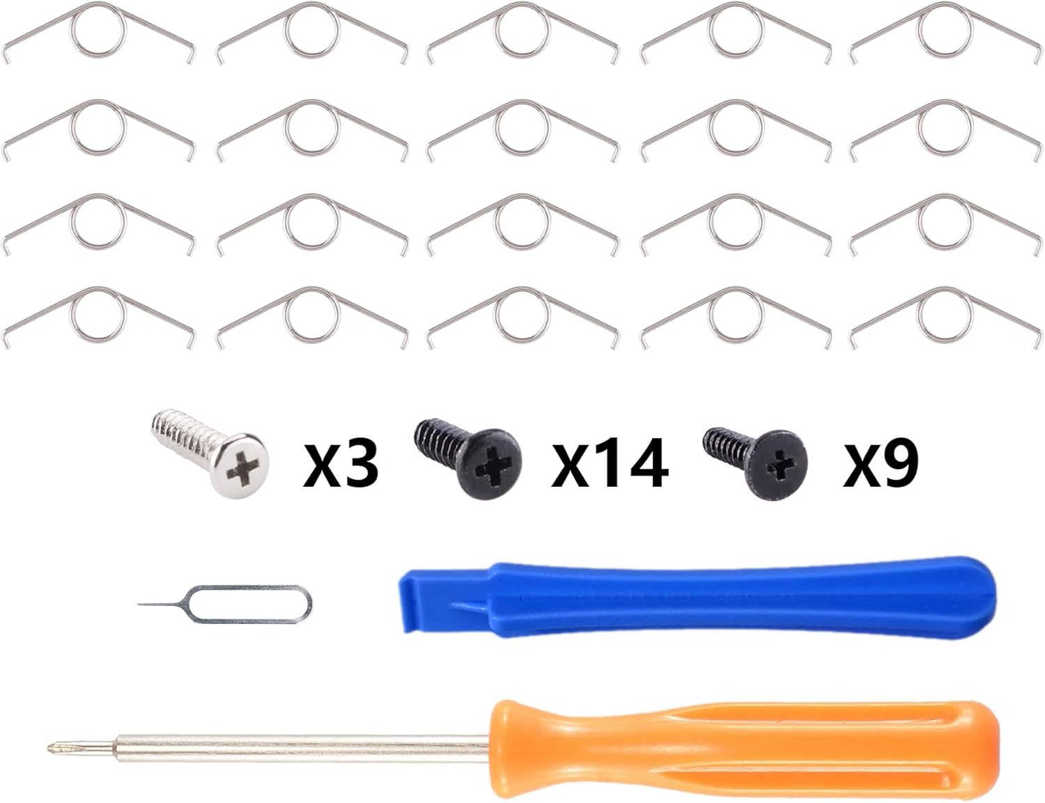 Extremerate 10 Pairs Replacement L2 R2 Trigger Buttons Springs for PS5 Controller Model BDM-030 BDM-040, Repair Tools Set Screwdriver Open Shell Stick Screws for PS5 Controller
