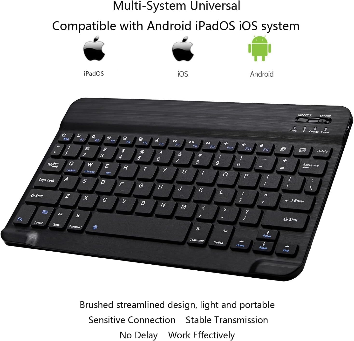 Ultra-Slim Bluetooth Keyboard Portable Mini Wireless Keyboard Rechargeable for Apple Ipad Iphone Samsung Tablet Phone Smartphone Ios Android Windows image number 6