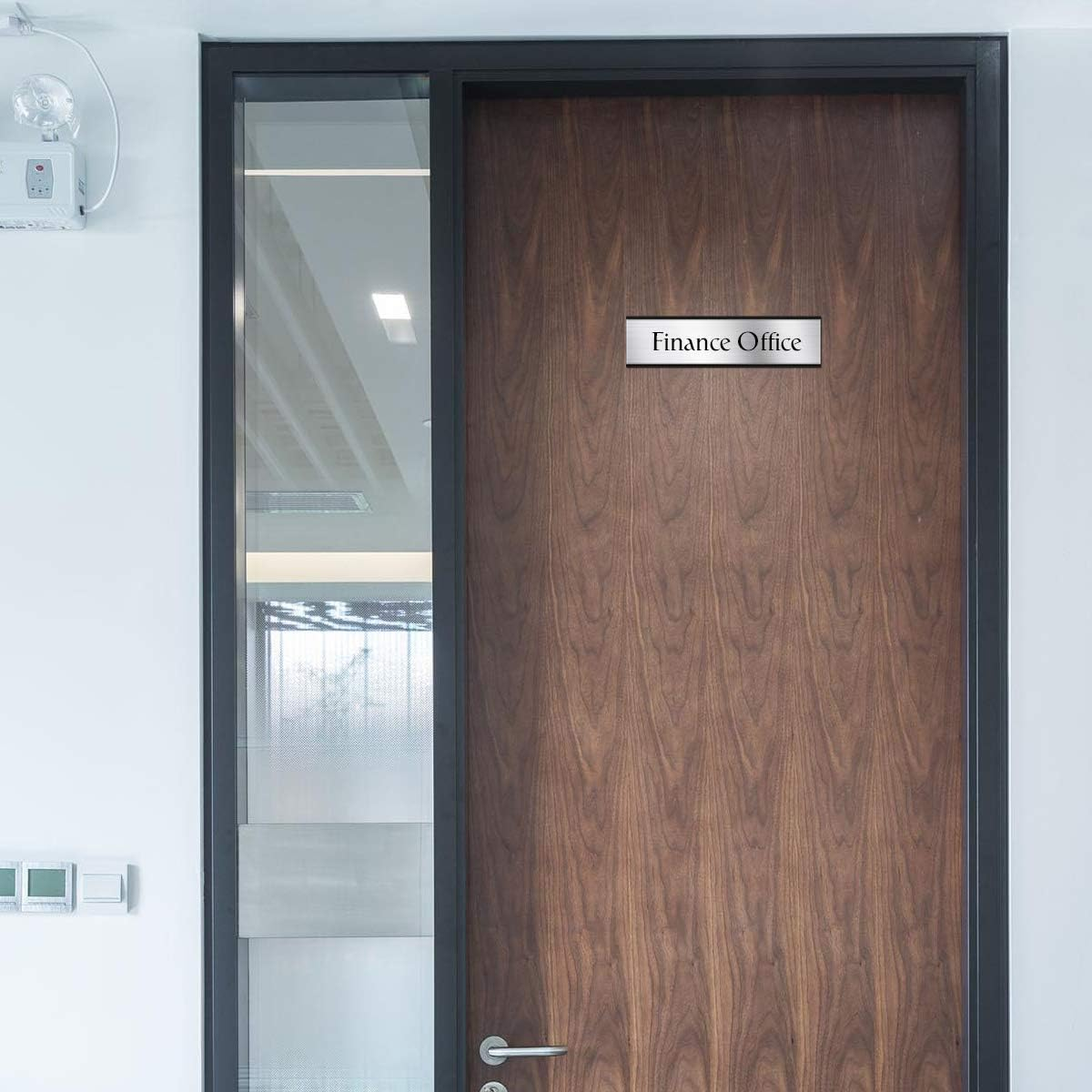 Lenink 6 Pack Name Plate Holder, Office Door Name Plate Holder Adhesive Wall Mount for Meeting Room, Business Department, Warning Area 8&rdquo; X 2&rdquo; (Black)