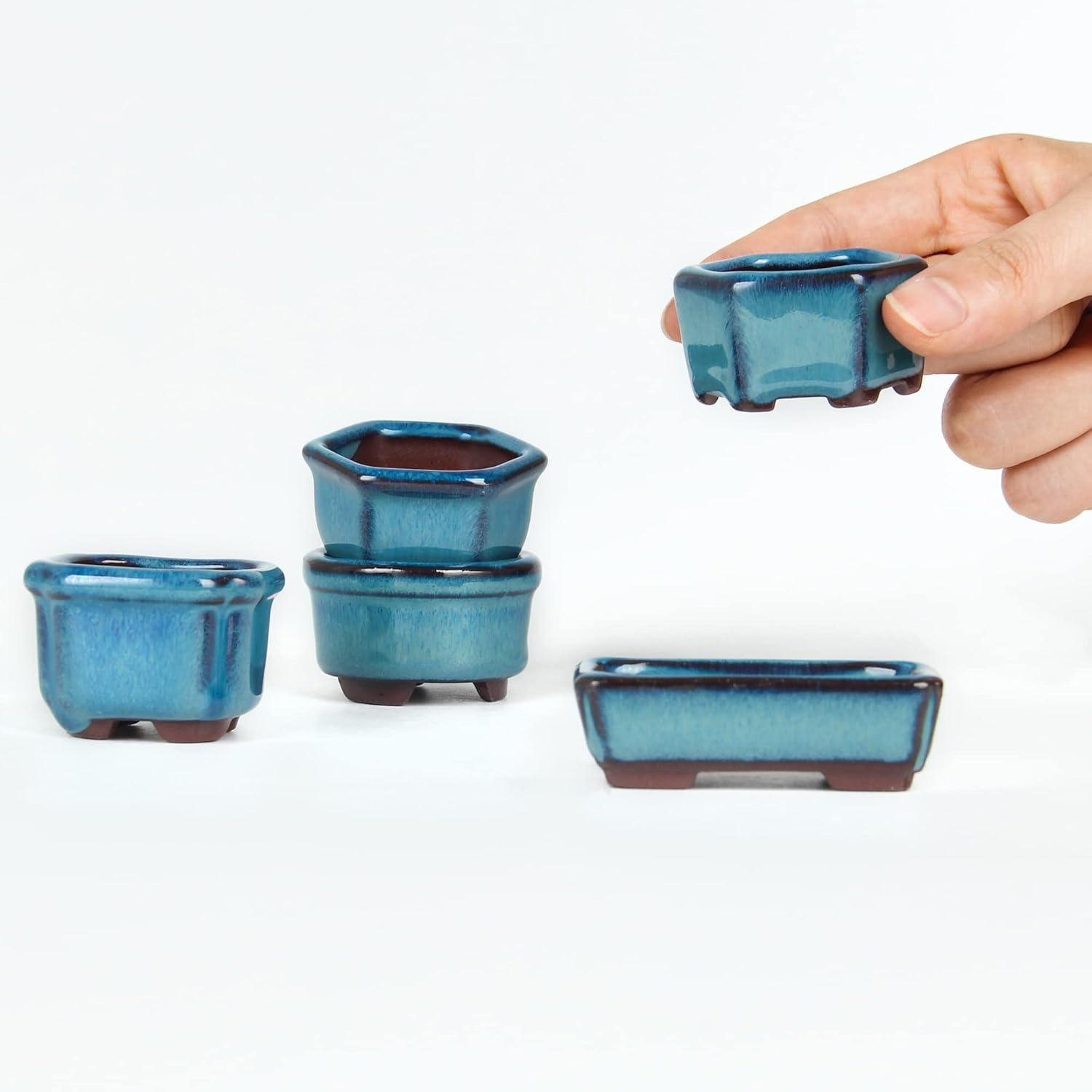 Bonsai Planter Succulent 1.8"(4.5Cm) 10 Mini Glazed Pots image number 2