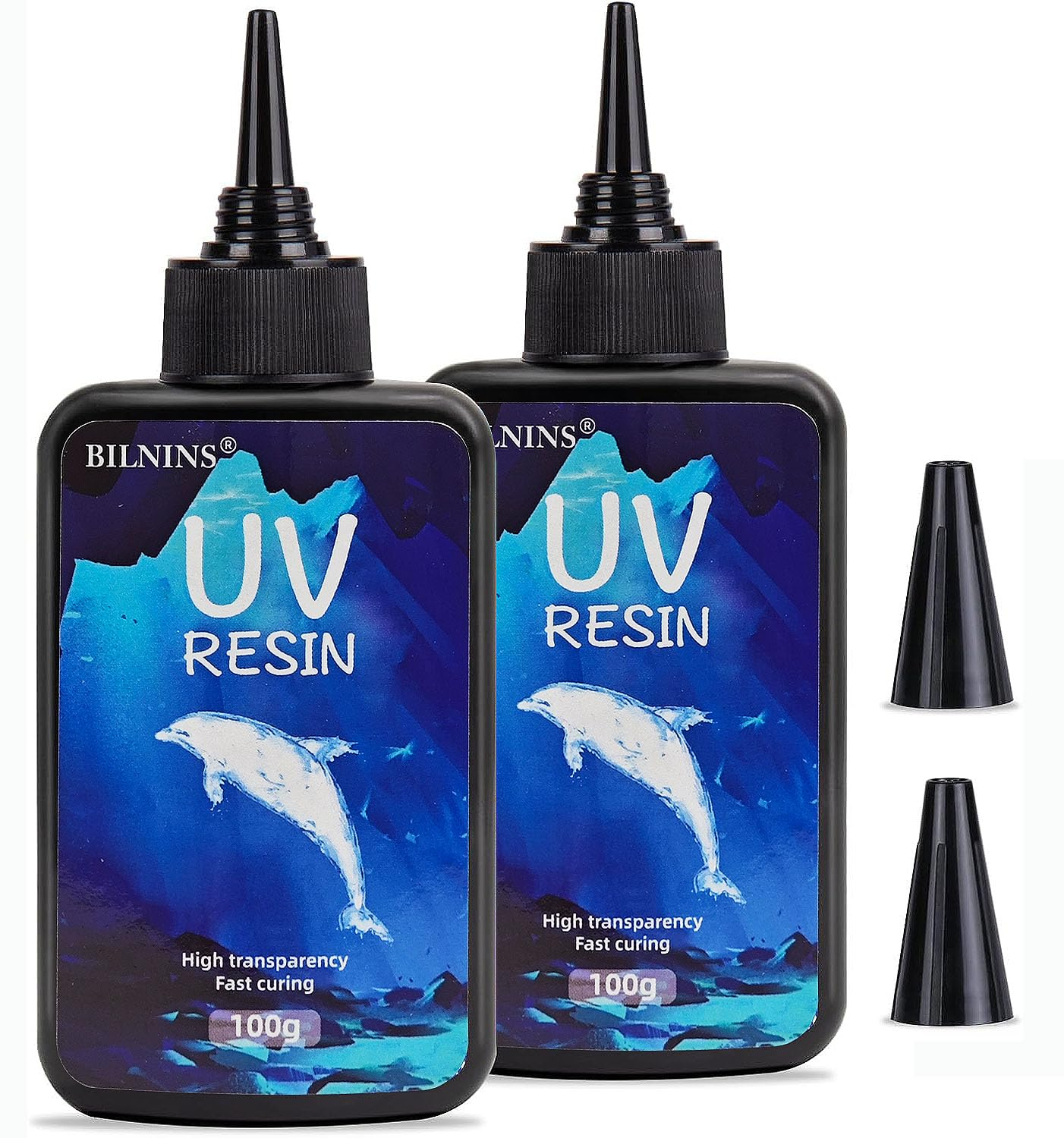 UV Resin, 2 PCS Upgrade Crystal Transparent Clear Hard Glue Solar Curing UV Hard Resin for Earring Pendant Handmade Jewelry, DIY Craft Decoration, Casting and Coating (2X100G) image number 5