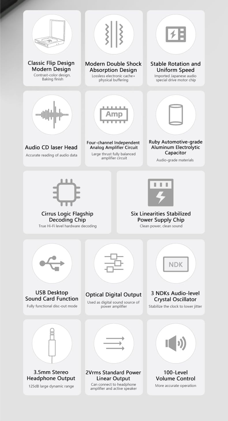 MOONDROP DISCDREAM 2 Portable CD Player USB Desktop Sound Card Function Optical Digital Output image number 3