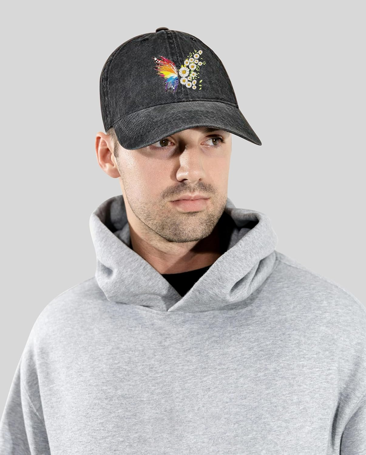 Negi Retro Baseball Cap Denim Hat for Women Female Washed Distressed Adjustable Dad Hats Unconstructed Cotton image number 2