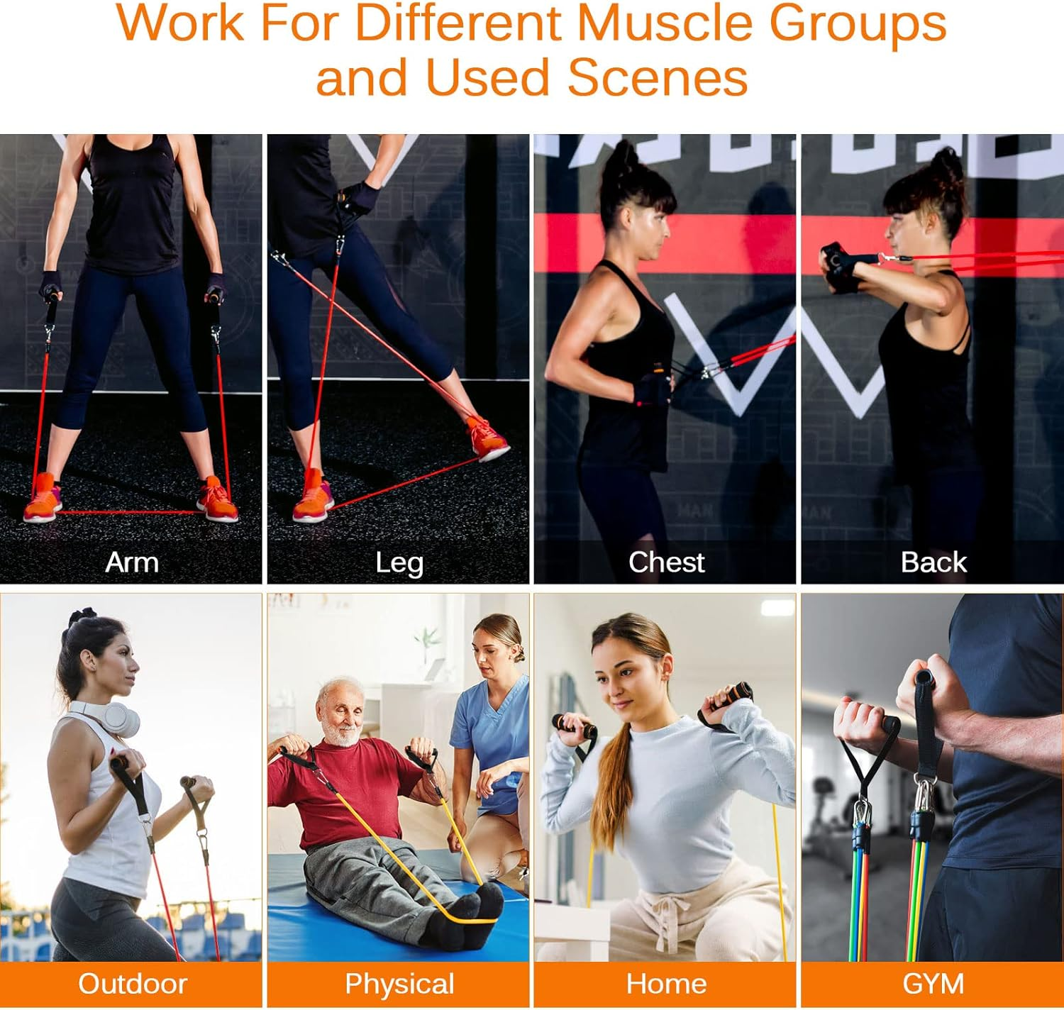 Uten Resistance Bands - Black,Green,Blue,Yellow,Red image number 3