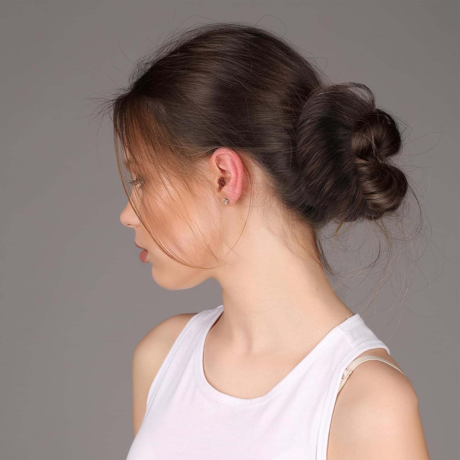 Hairpiece with Elastic Band, Wigs Hair Pieces, Hair Scrunchie with Hair, Synthetic Hairpiece Bun Hair Band, Hair Pieces for Thin Hair Bun for Women and Girls image number 2