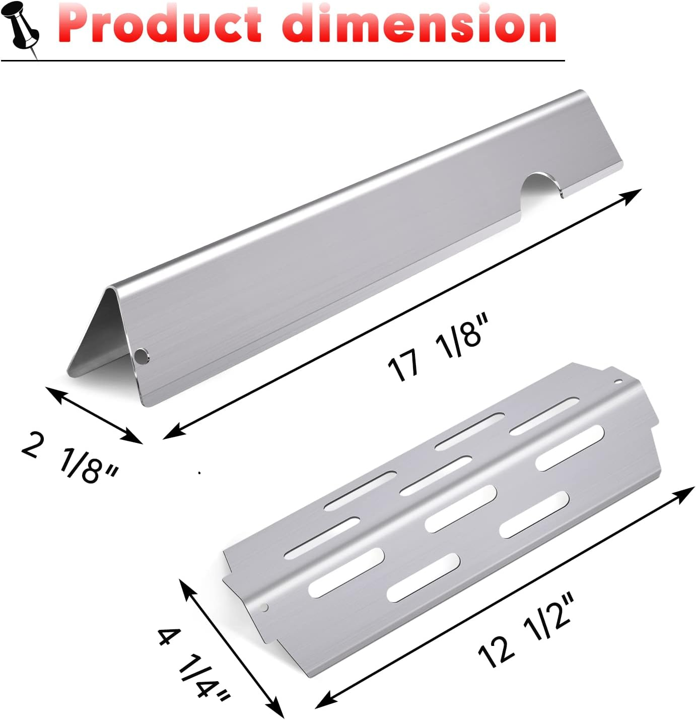 Grill Flavorizer Bars Heat Deflectors BBQ Gas Grill Replacement Parts for Weber 66041, 66033, 66796, Weber Genesis II E-410, S-410, Genesis II LX E-440, S-440, 17&rdquo; Stainless Steel Flavor Bars image number 4
