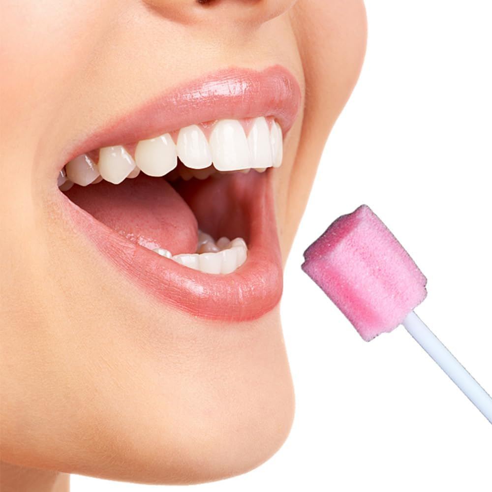 100 Pcs Oral Care Sponge Swab/Tooth Cleaning Spong Swab，Individually Wrapped Oral Care, Oral Swabs, Sponge Teeth, Oral Swabs, Pink image number 2