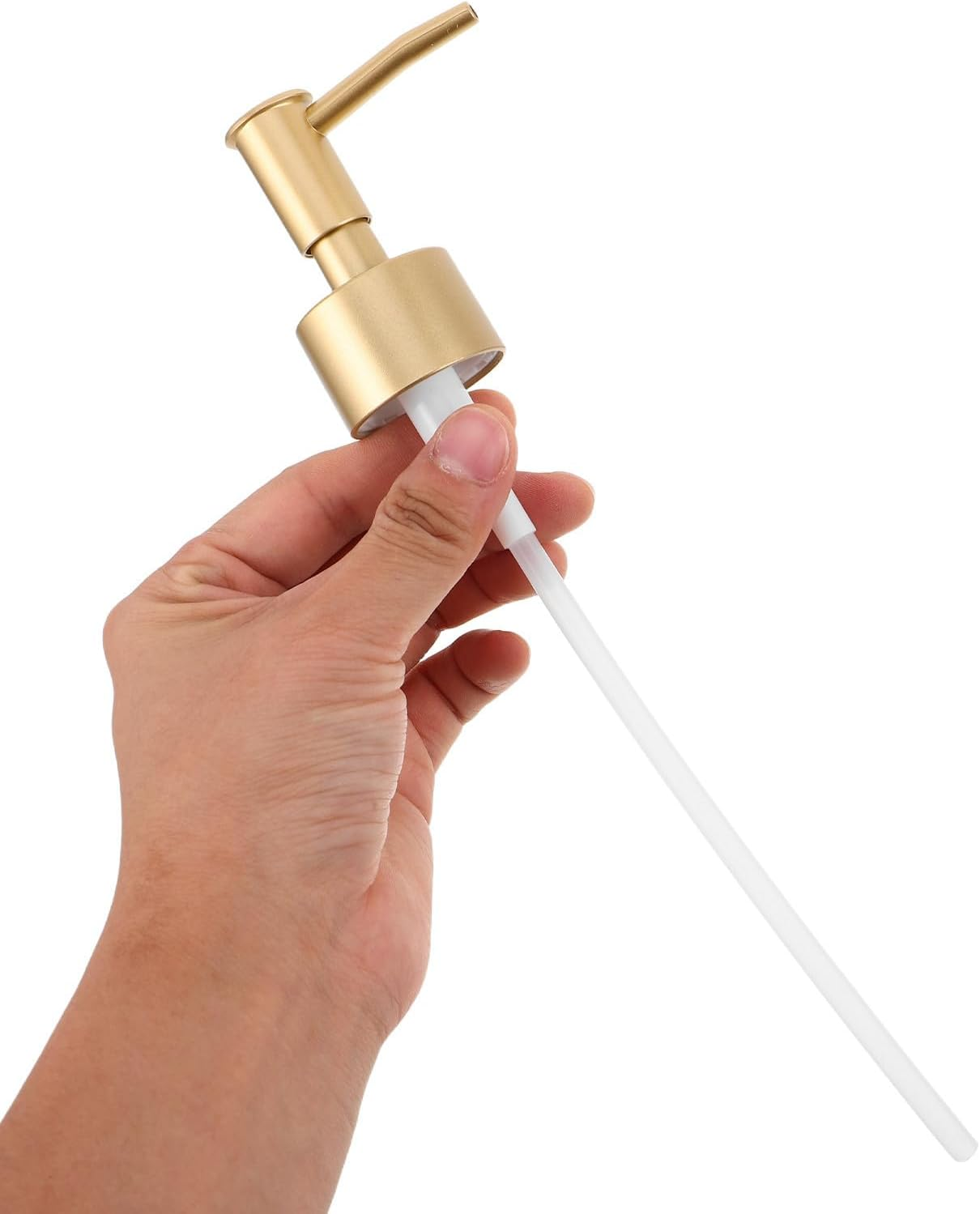 EPIGEIST 5Pcs Pearl Gold Plastic Lotion Dispenser Pump Heads Replacement for Soap Shampoo Hand Wash Bottles, 28Mm Thread, Suitable for Bathroom and Kitchen Use image number 2