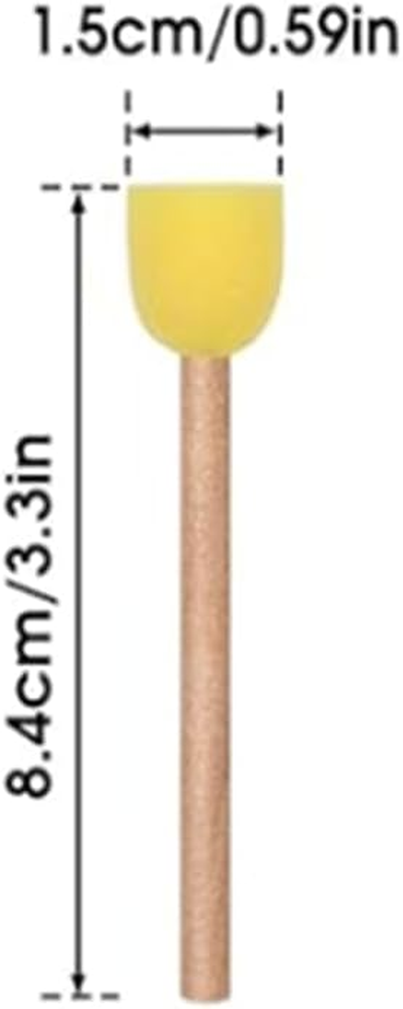 Round Painting Sponge Brush, 30Pcs Yellow round Sponges Brushes Wooden Handle round Foam Brushes,Round Wooden Handle Sponge Foam Brush Yellow Sponge Brush,Round Foam Brush Sponge Brushes for Painting image number 3