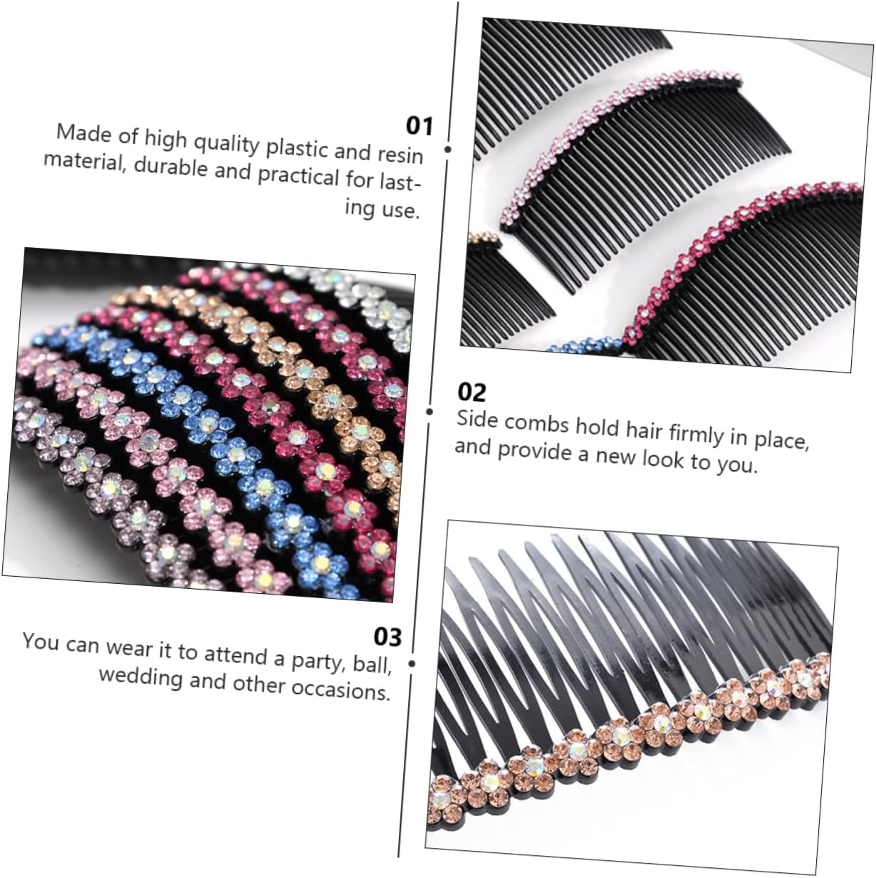 MERRYHAPY Hair Comb Set 6Pcs Women Hair Comb Bridal Headdress Accessory Plum Blossom Hair Comb