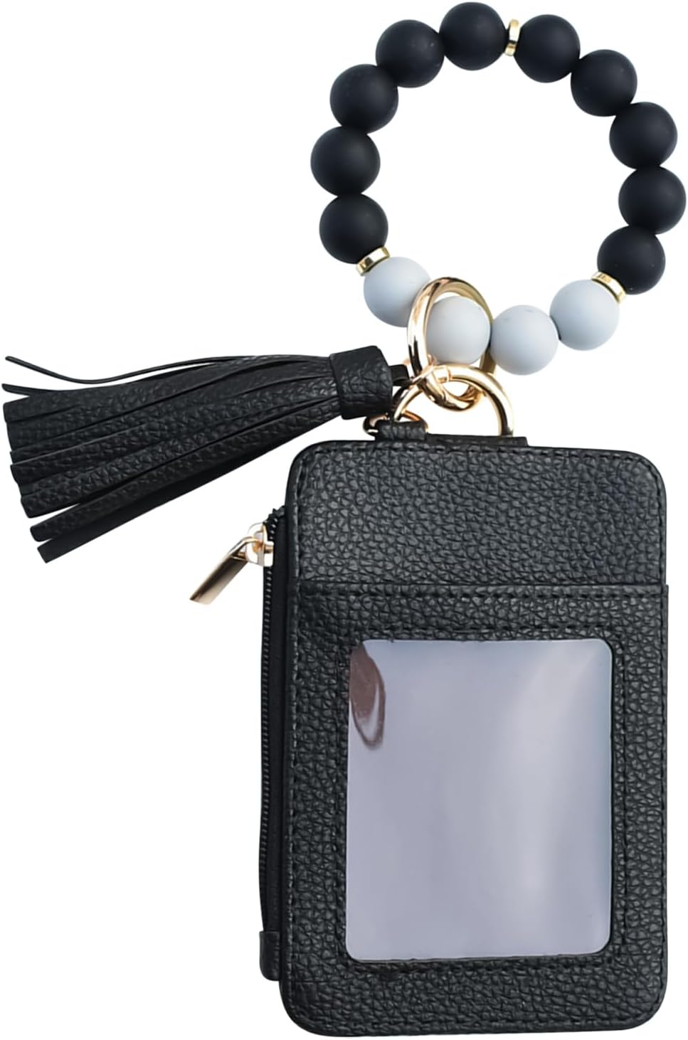 Davivian Key Chain Bracelet Purse - Pearl Tassel Keychain Purse - Card Case for Women | Party Date Birthday Holiday Holiday Shopping Travel, Black, Siehe Beschreibung, See Description