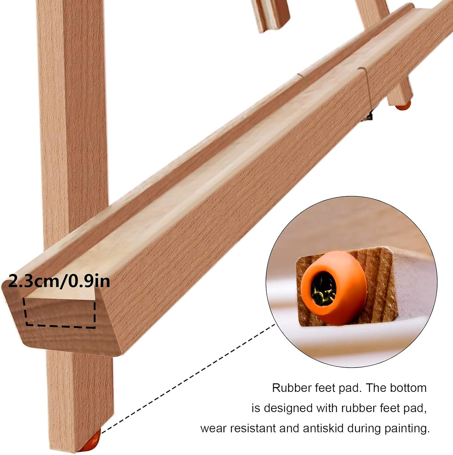 Miratuso Painting Easel, Folding Wooden Tabletop Easel Stand Holds Highest to 21" Canvas, Portable Desktop Easel Suitable for Artists, Beginners, Students image number 3