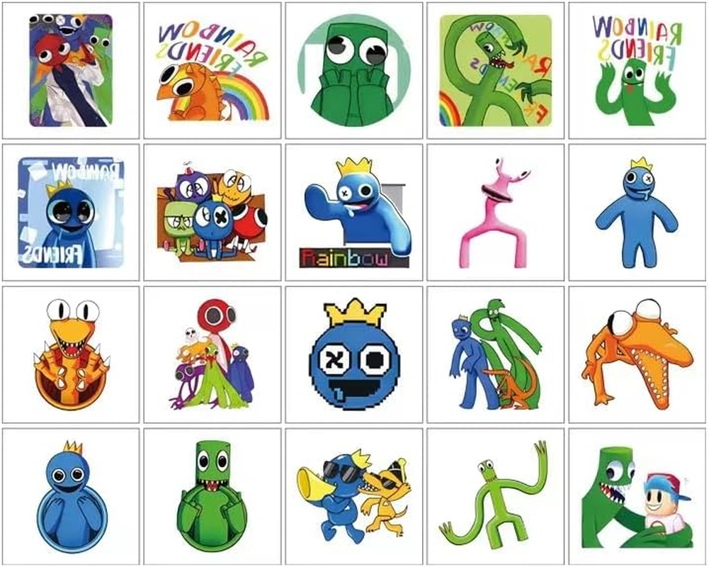 Temporary Tattoos for Kids,40 Pieces,Rainbow Friend Children'S Tattoo Girl Birthday Party Gifts Great Kids Party Accessories Waterproof and Sweatproof 2 X 2 In - Blue Sonic image number 2