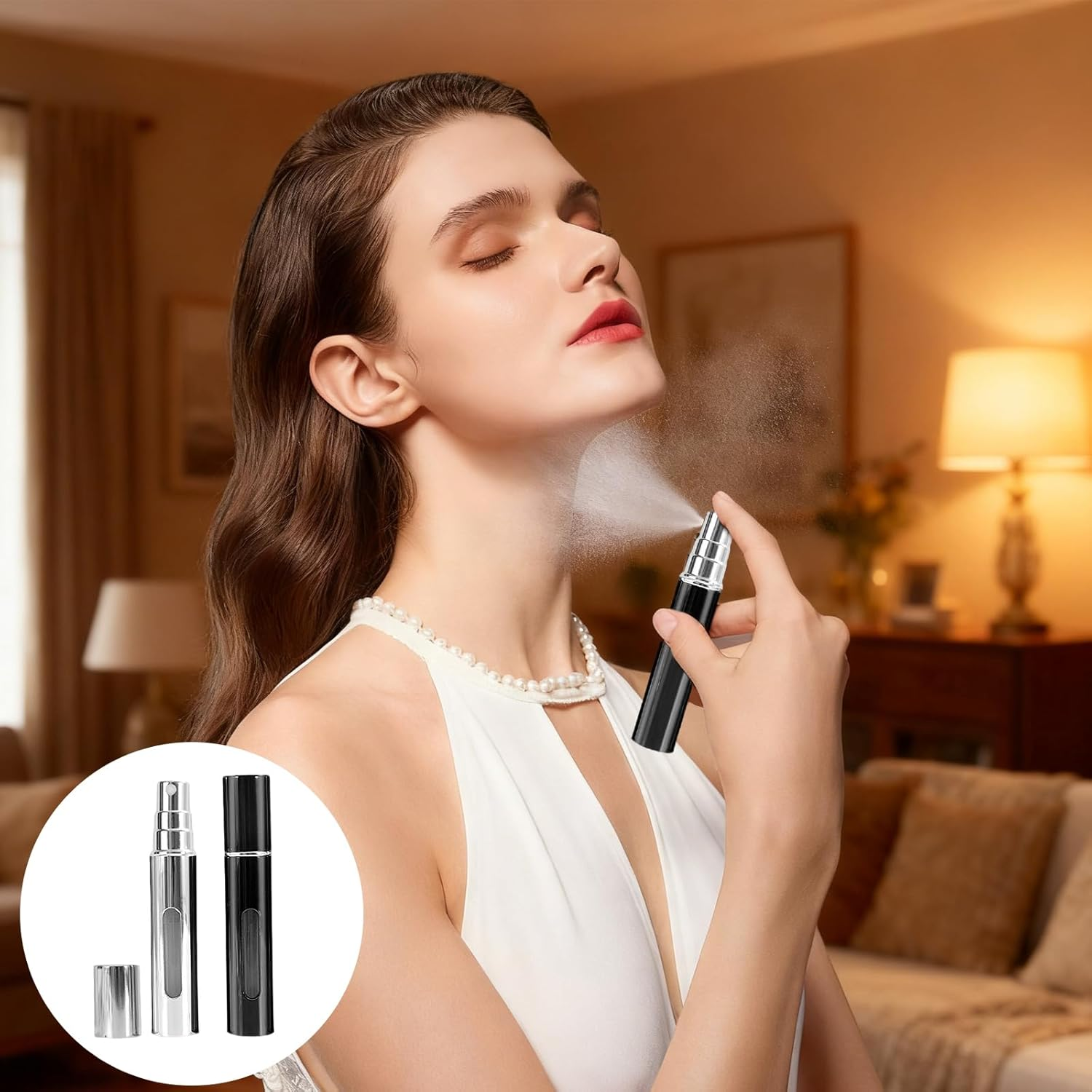 Perfume Atomiser, 2 Pcs 10Ml Refillable Leak-Proof Travel Spray Bottle with Easy Bottom-Fill Design, Compact & Durable Metal Perfume Dispenser for Gym, Travel, and Daily Carry for Women & Men image number 2