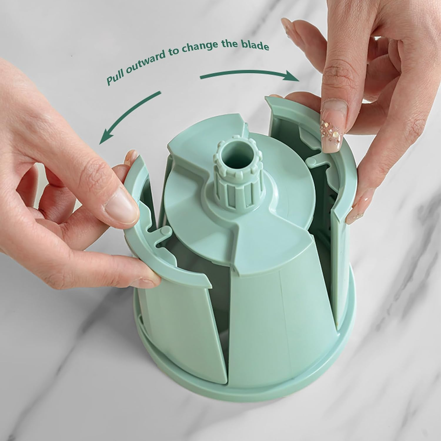 Rotary Cheese Grater with Handle,5 in 1Rrotary Cheese Grater,Vegetable Chopper, Storage Box with Blade,The Suction Base Is Easy to Use（Green） image number 1