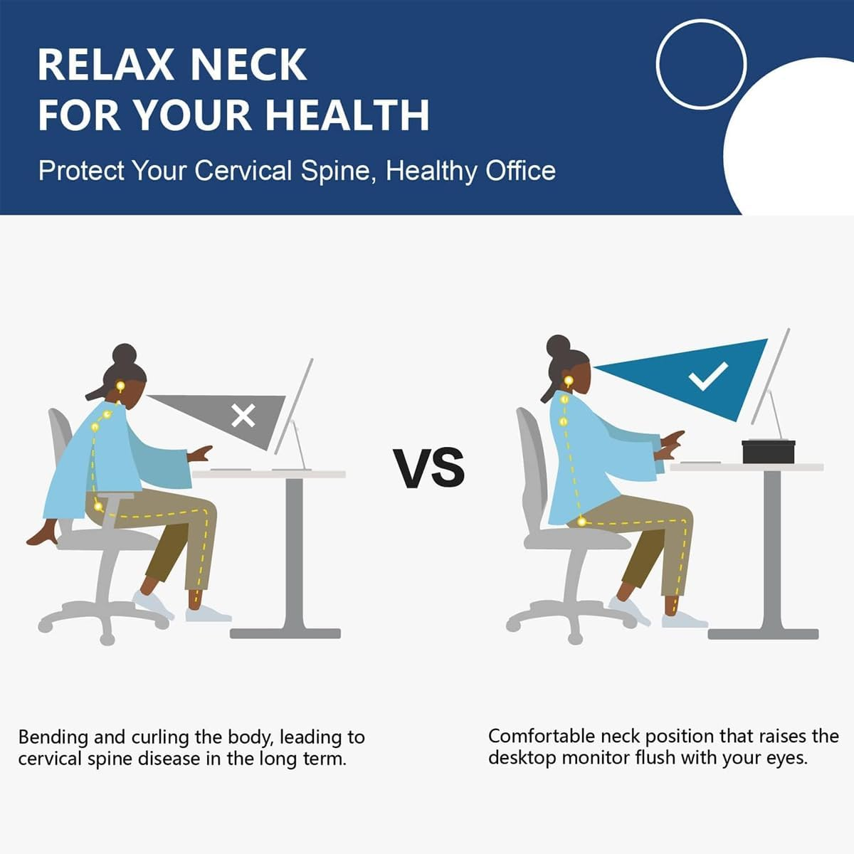 AIMALL Corner Computer Monitor Stand Triangular Desk Riser with Storage Shelf and Optional Drawer, Space-Saving Office Workstation Organiser for Desktop Accessories and Improved Viewing Height image number 4