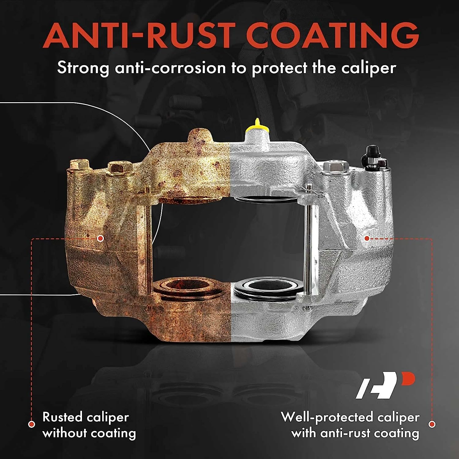 A-Premium Disc Brake Caliper Assembly Compatible with Select Subaru Models - Impreza 2004 2005 2006 2007 2.5L Sedan - Front Right Passenger Side image number 2