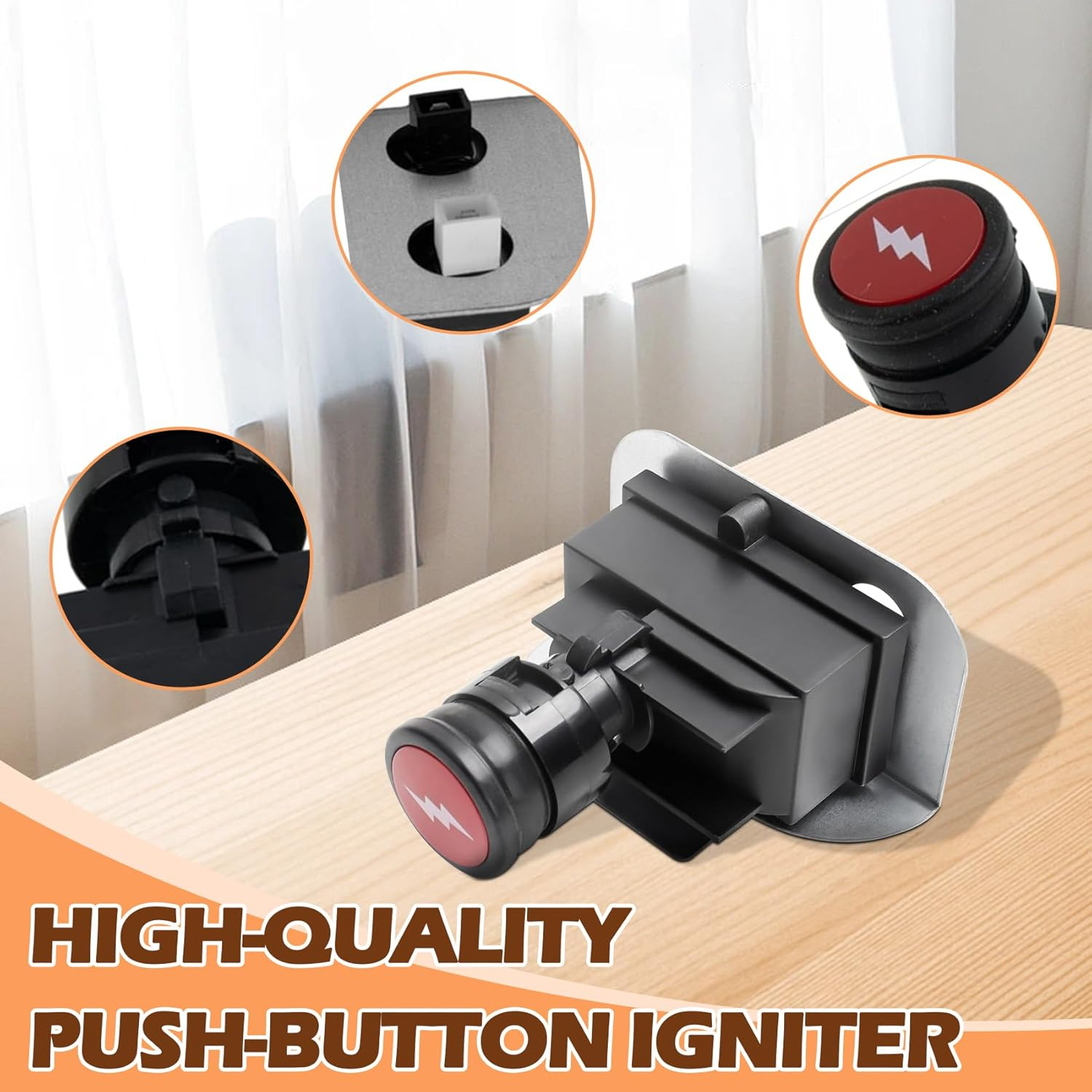 63788 Grill Igniter Kit for Weber Q3200 Q320 Gas Grill Igniter Replacement Parts, Electronic Push Starter Ignition Kit for Weber Q3200 Q320 Portable Grill Starter Replacement Parts 57067001 image number 3