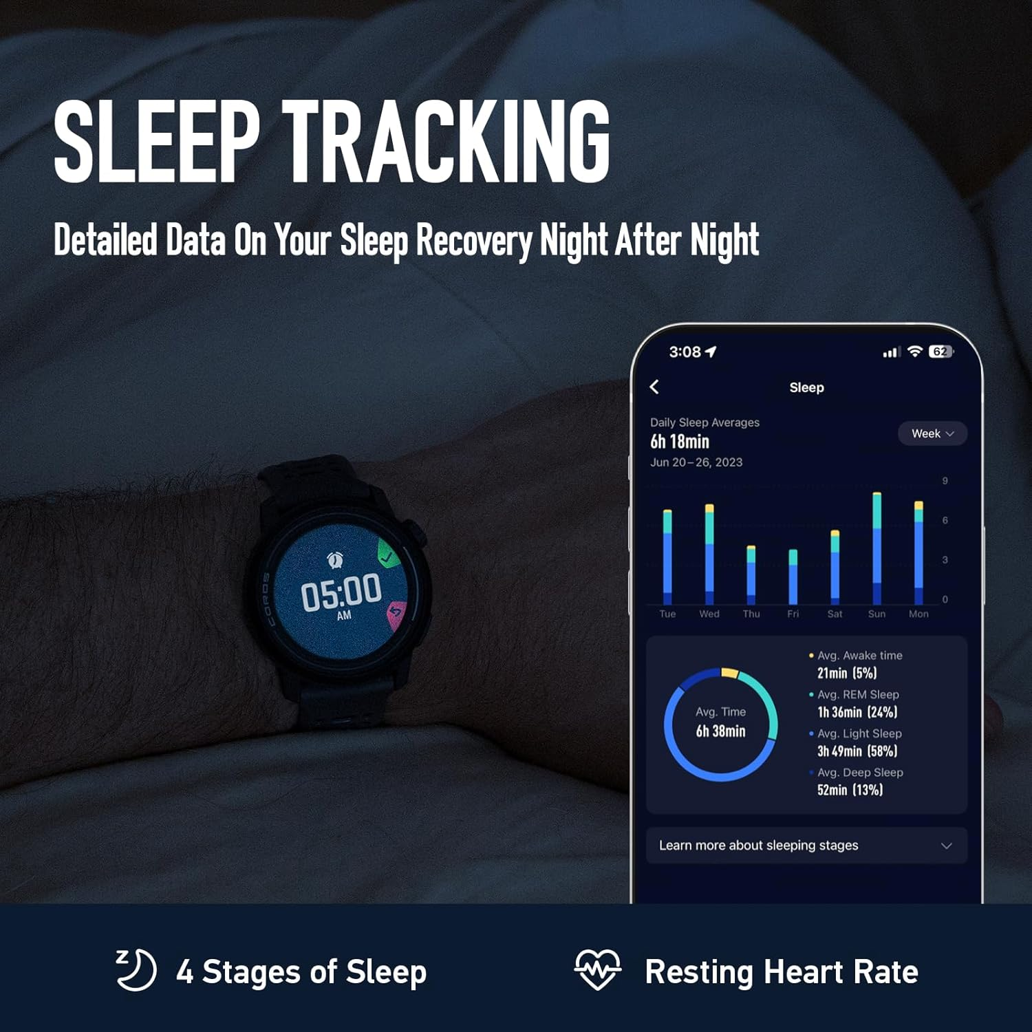 COROS PACE 3 Sport Watch GPS, Lightweight and Comfort, 17 Days Extend Battery Life, Dual-Frequency GPS, Heart Rate and Spo2, Navigation, Sleep Track, Training Plan, Run, Bike, and Ski (Chalk Nylon) image number 4