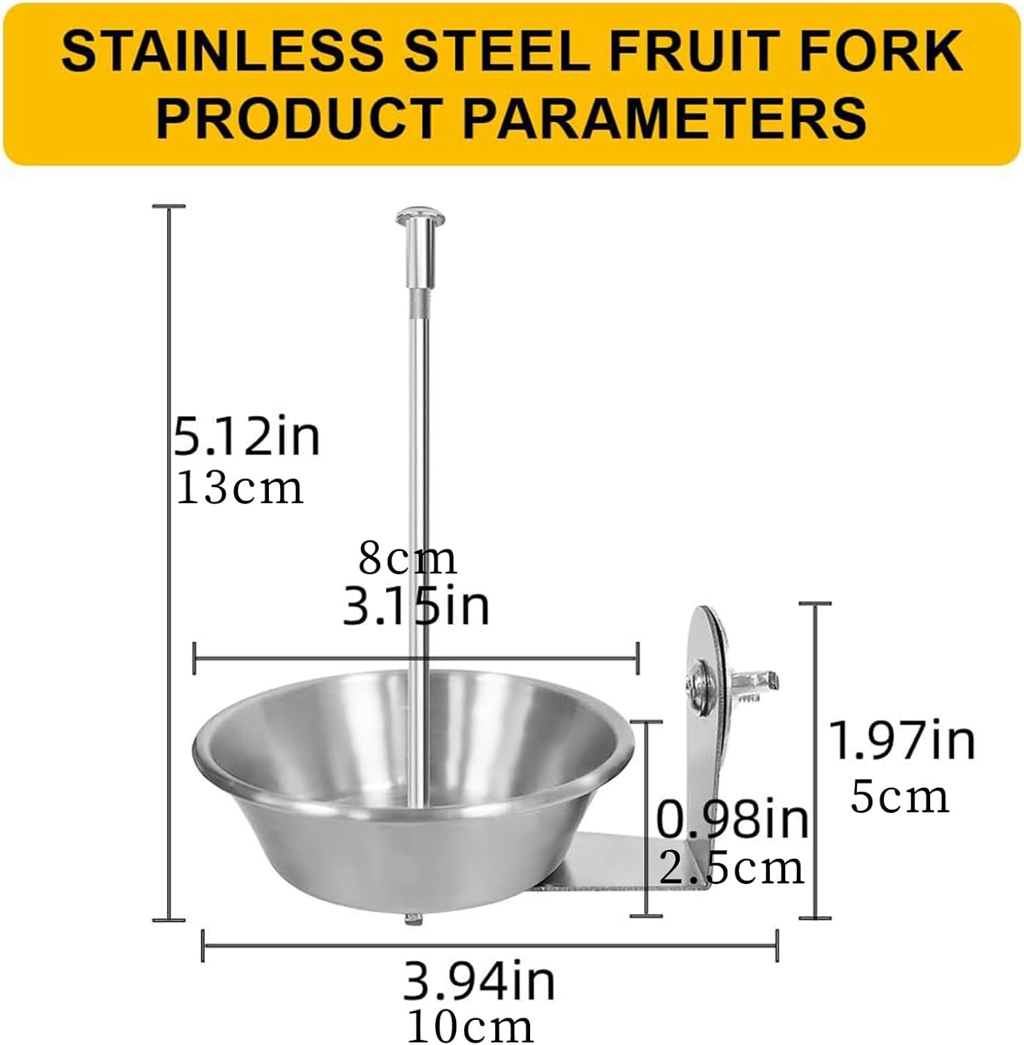 Bird Feeder for Cage, No-Clutter Food Holder, Stainless Cockatiel Feeder, for Parakeet Parrot Fruit Vegetable Pet Crate Pole outside Backyard Indoor image number 6