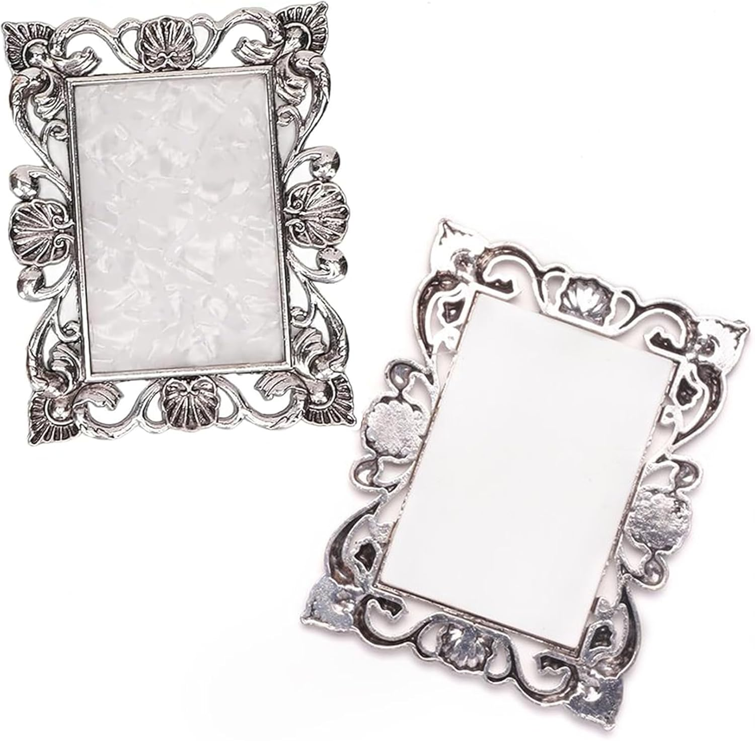 Nail Art Plate, 2 Pcs Nail Mixing Palette Polish Color Mixing Plate Nail Holder Nail Art Display Board, Nail Art Display Tools Photography Props(Sliver) image number 3