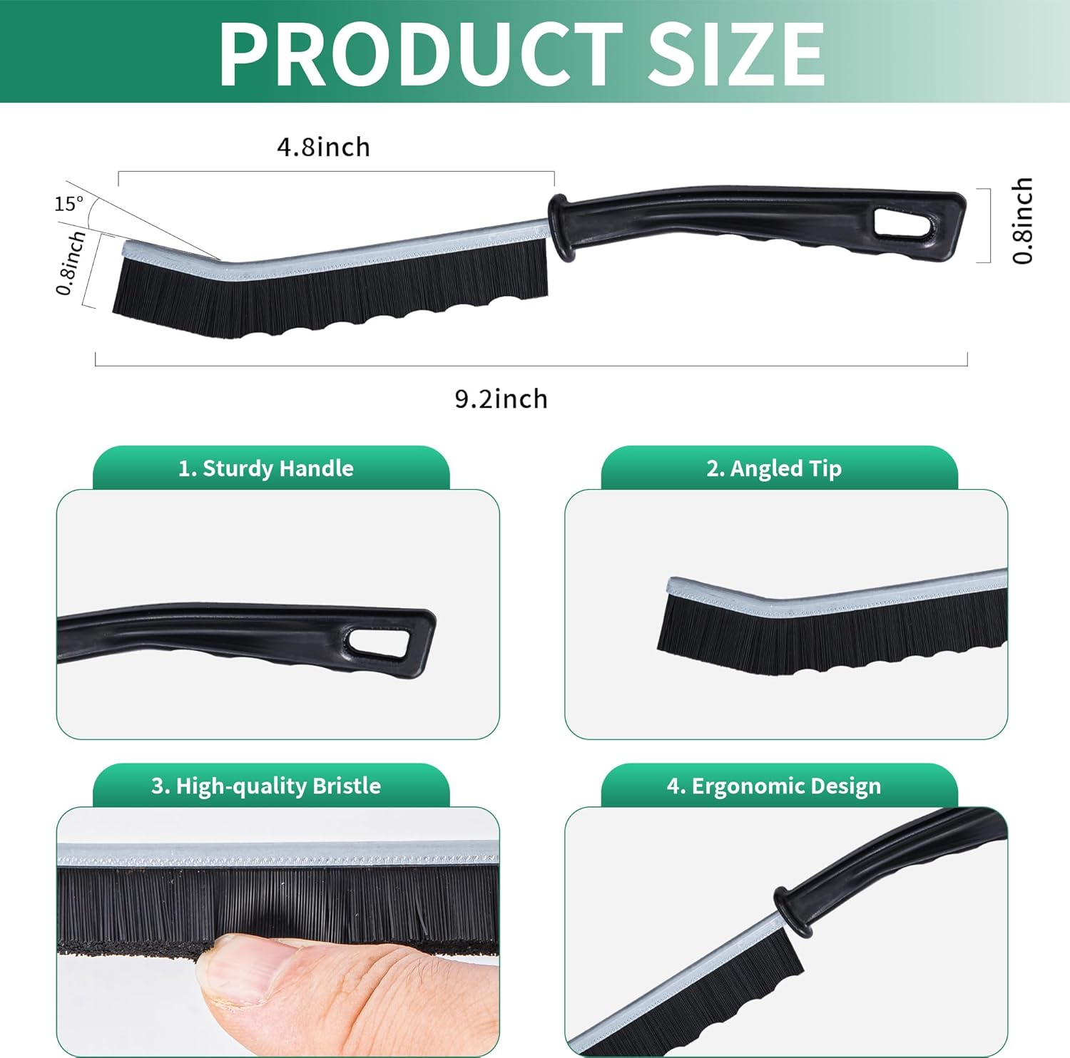 6-Pack Hard Bristle Crevice Cleaning Brush, Best Tool for Cleaning Grout, Gaps, and Sink, Home Cleaning Essentials, Crevice Cleaning Tool for Kitchen and Household Use image number 4