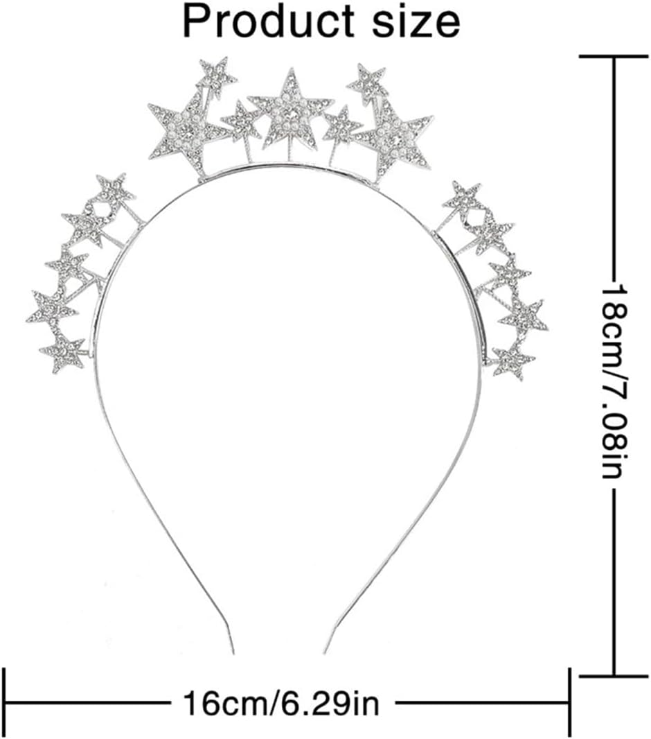 Headband Stars Glitter Mermaid Face Gemstones Stick Jewels for Women Cosplay Mermaid Halloween for Festival Party Bride Bridesmaids image number 3