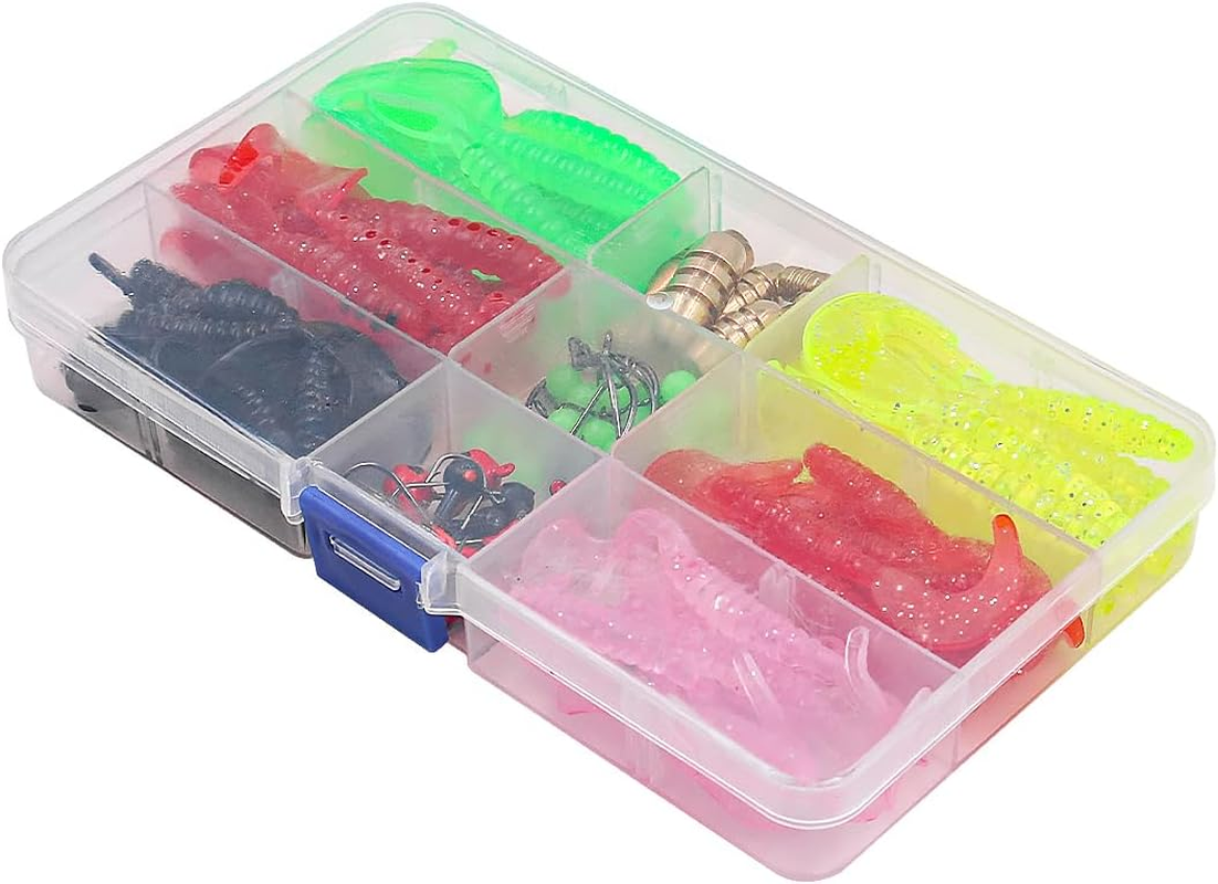 110PCS NUZAMAS Fishing Lure Silicone Bait Fishing Hooks Capuchin Maggots Grub Worm Bait Swimbait Swivel Bass Sea Tackle Fishing Accessories image number 1